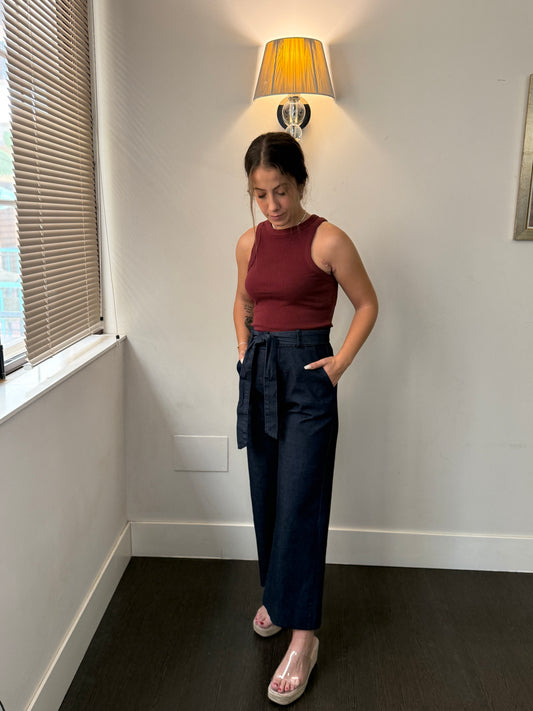 Pantalón Paperbag Denim