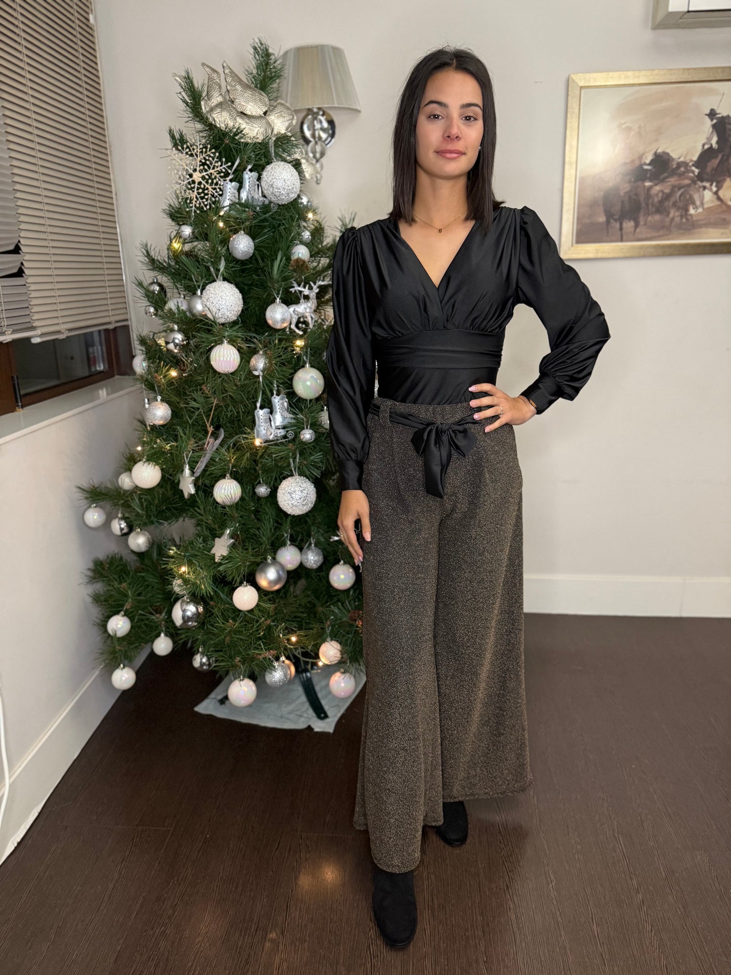 👖 Pantalón de Fiesta (Tiro Alto) - Brillo y Elegancia 🥂