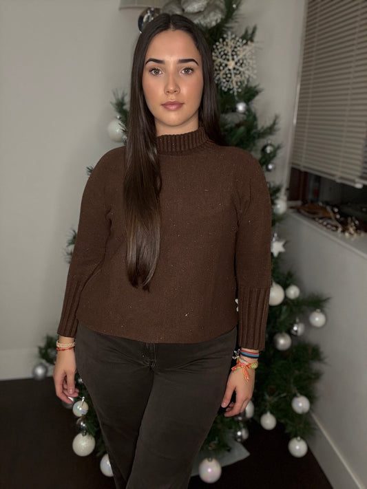 🌟 Jersey de Cuello Alto con Detalle Acampanado - El Esencial de la Temporada 🌟