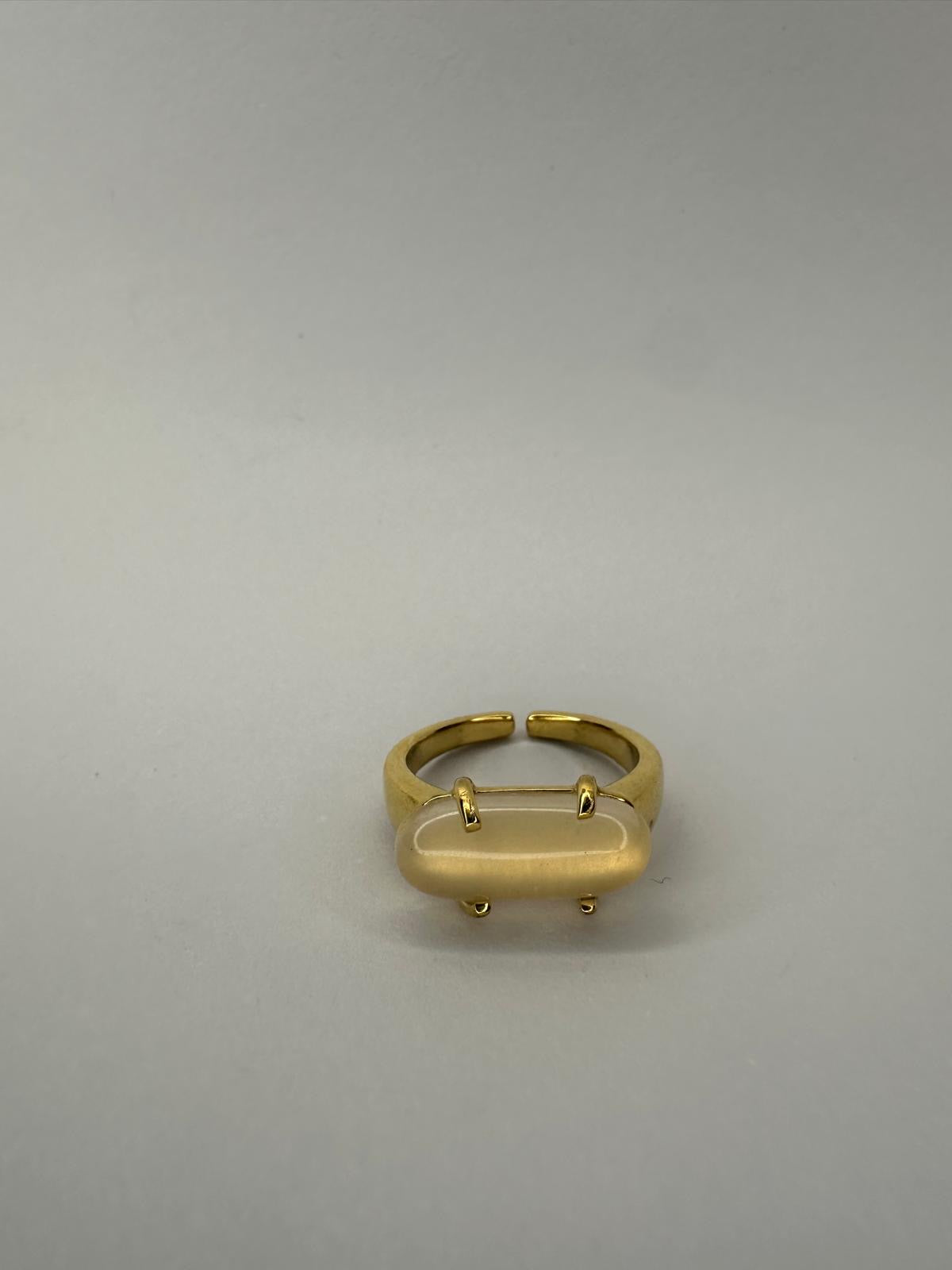 🏷️ Anillo "Cápsula Minimalista" con Nácar (Dorado) ✨