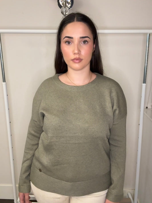 👕Jersey Básico de Punto con Cuello Redondo