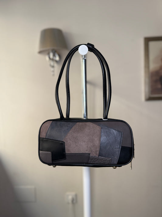 👜 Bolso Baguette Retro con Diseño de Parches (Patchwork)