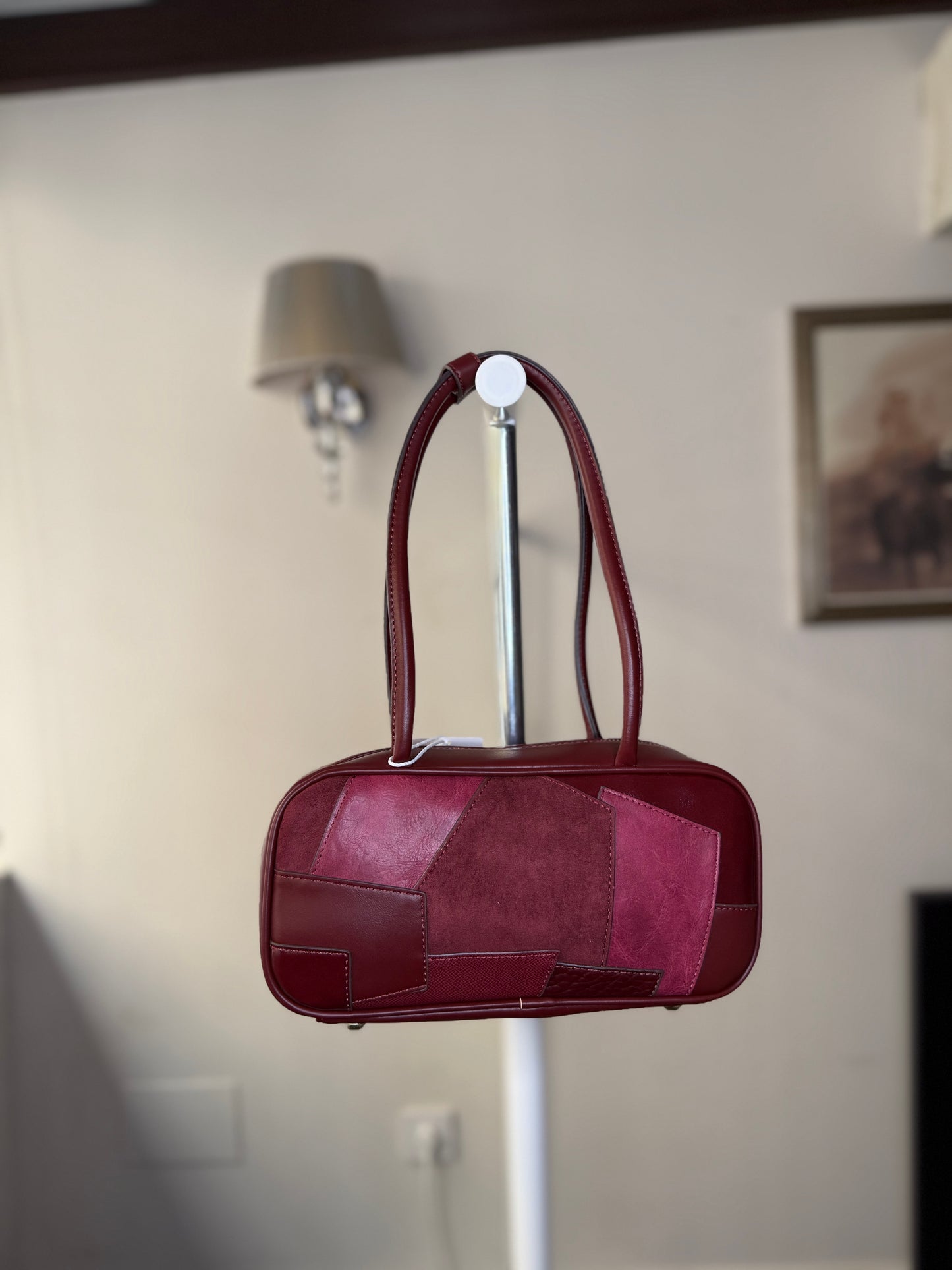 👜 Bolso Baguette Retro con Diseño de Parches (Patchwork)