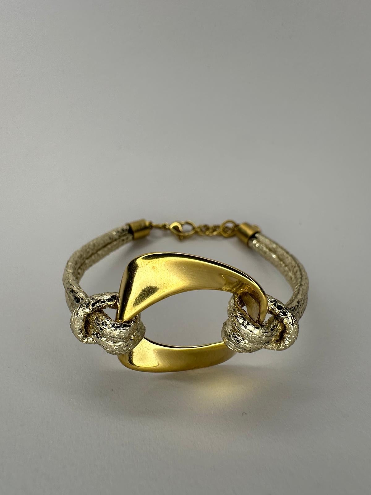 💫 Pulsera "Eslabón Orgánico" con Cuerda Glitter 🤍