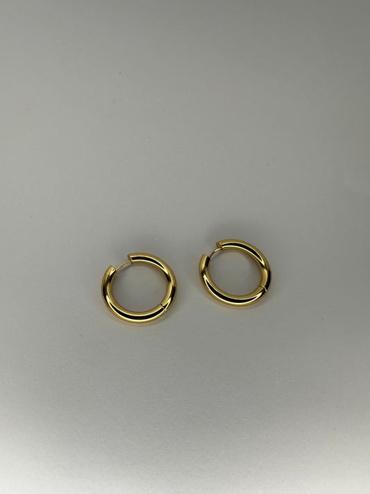 💛 Aros Huggie Medianos 'Chunky' - Dorado Pulido