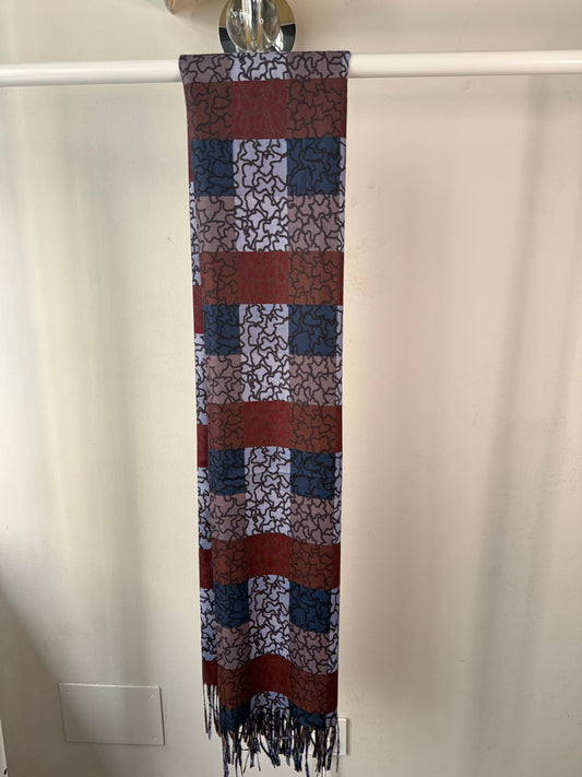 🌸 Pañuelo/Chal con Diseño de Patchwork Geométrico y Estampado