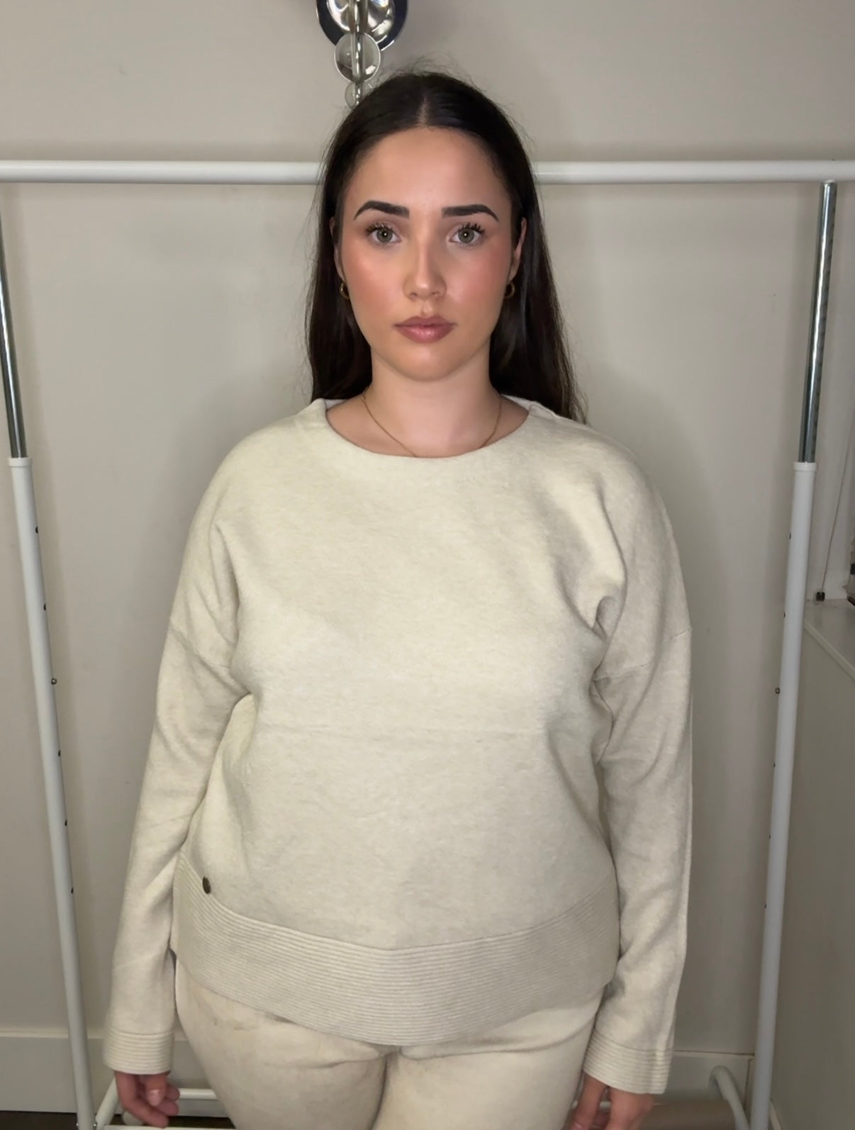 👕Jersey Básico de Punto con Cuello Redondo