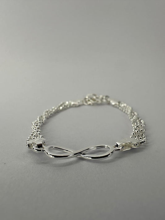 ♾️ Pulsera "Infinito Entrelazado" de Doble Cadena (Plata) 🤍