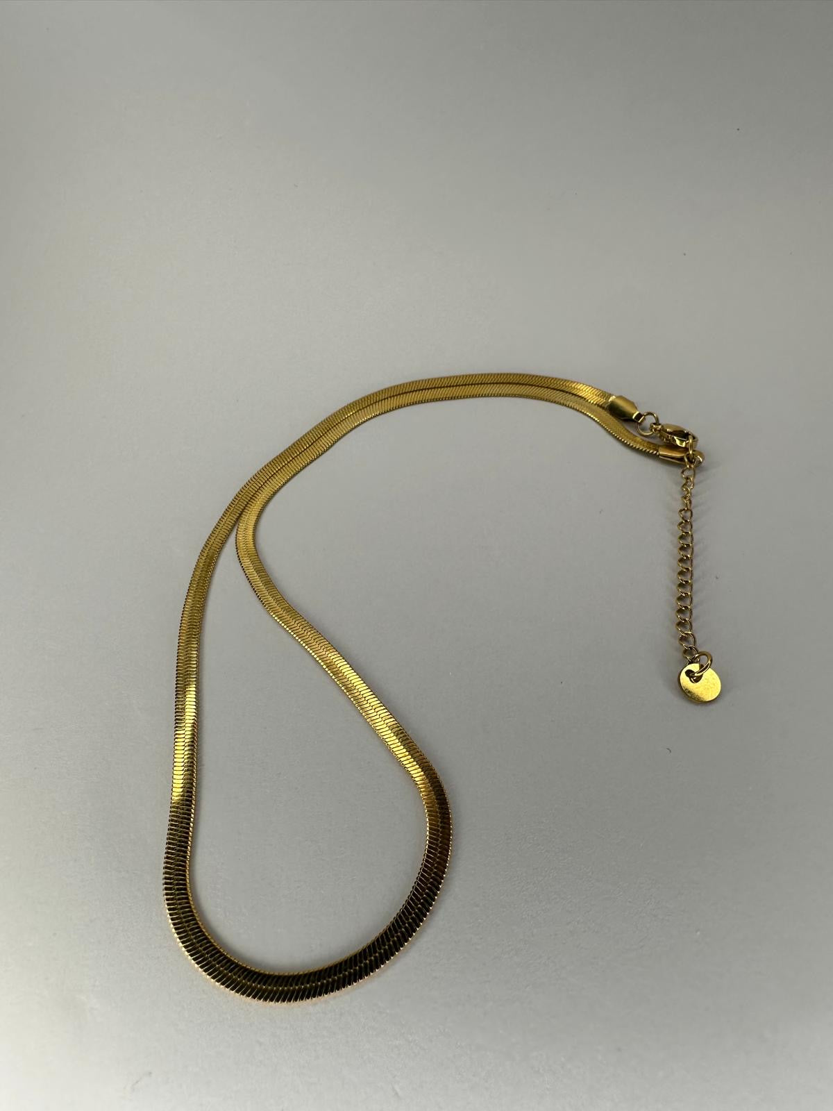 🐍 Collar "Serpiente Plana" (Snake Chain) - Elegancia Líquida (Dorado y Plata) ✨