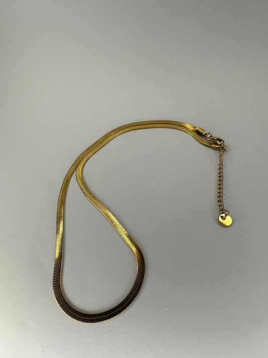 🐍 Collar "Serpiente Plana" (Snake Chain) - Elegancia Líquida (Dorado y Plata) ✨