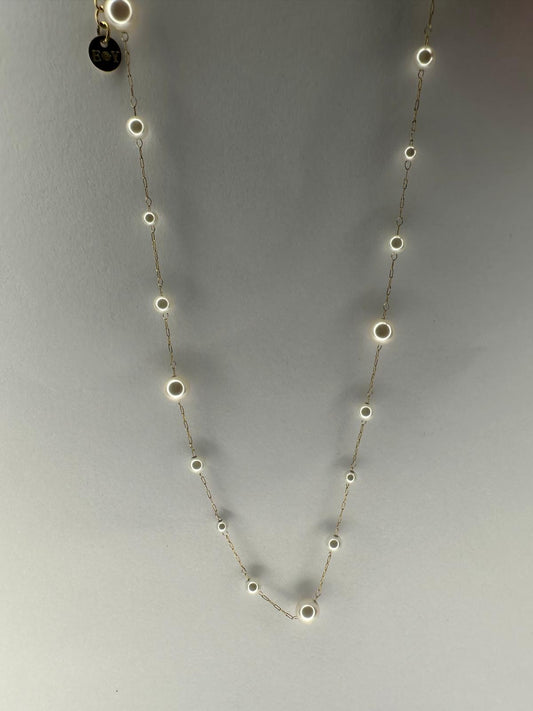 ✨ Collar Satélite de Círculos Flotantes - Acabado Dorado