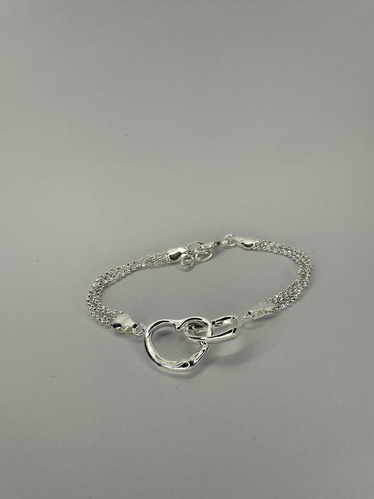 🔗 Pulsera "Abrazo de Amor" de Doble Cadena (Plata) 💖