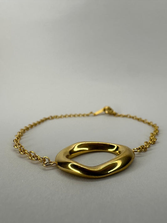〰️ Pulsera "Forma Orgánica" - Minimalista y Escultural (Dorado y Plata) ✨
